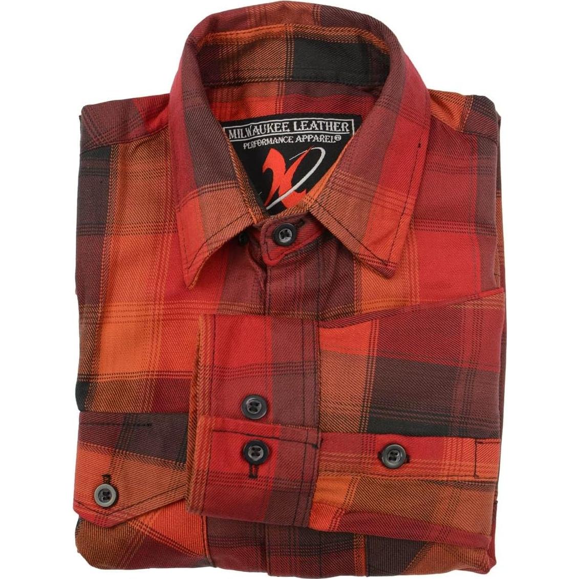 Camisa de Cuadros de Algodón Milwaukee Leather Manga Larga