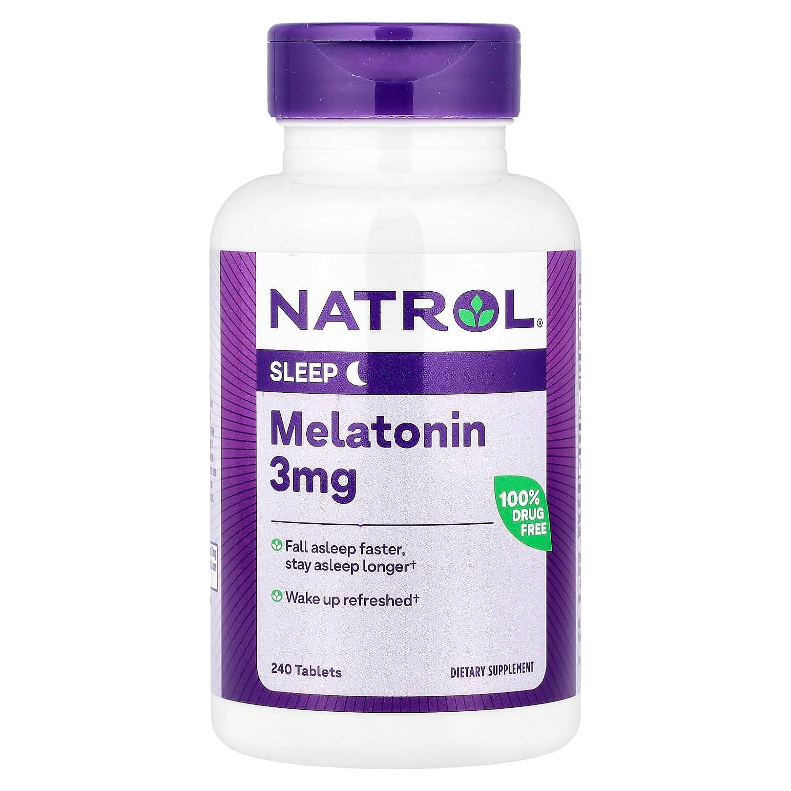 Melatonina Natrol 3mg 240 Tabletas Vegetarianas para Dormir