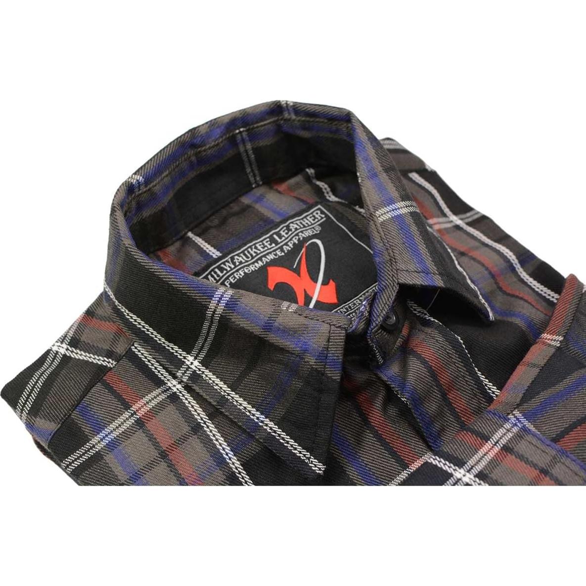 Camisa de Cuadros de Algodón Milwaukee Leather Manga Larga