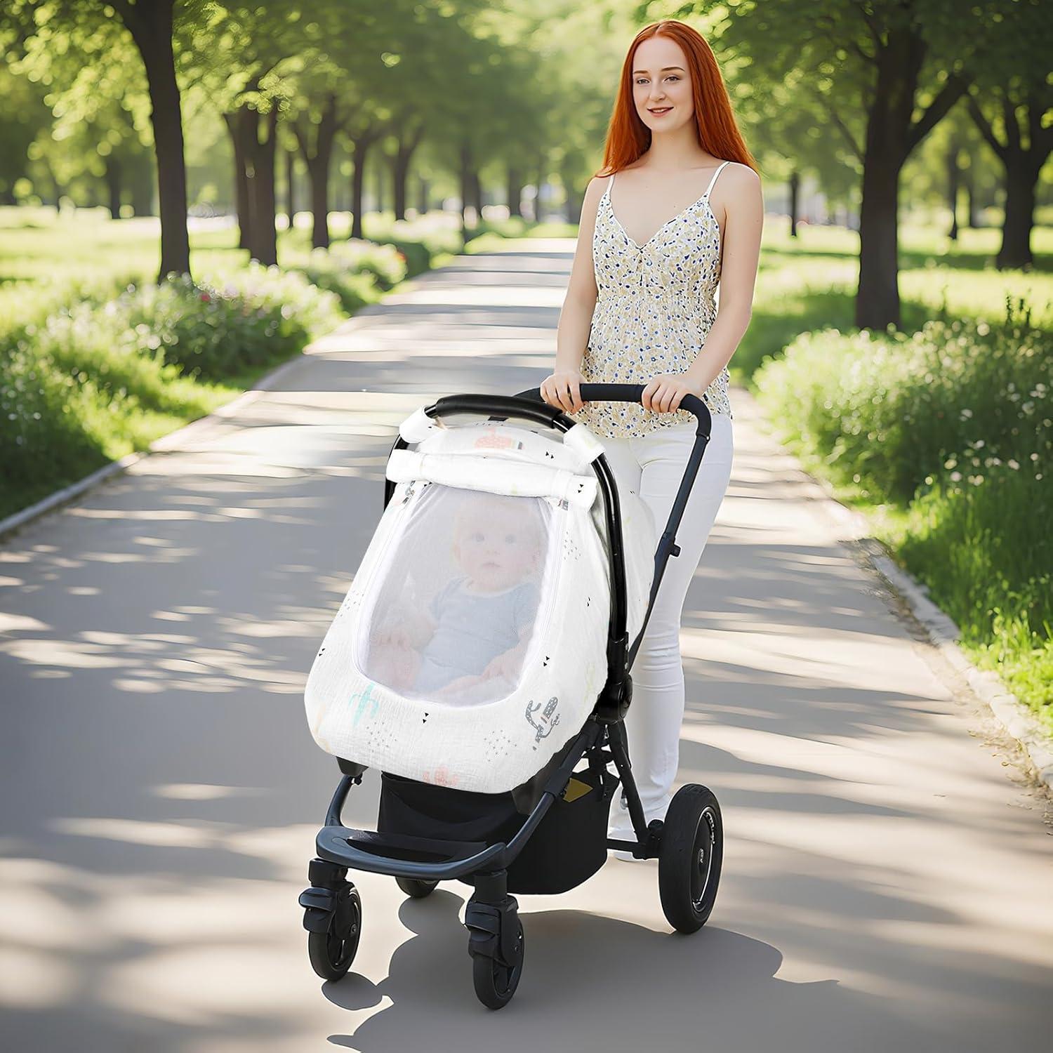 Cubierta de Asiento de Coche Muselina Bebé Cactus 360°