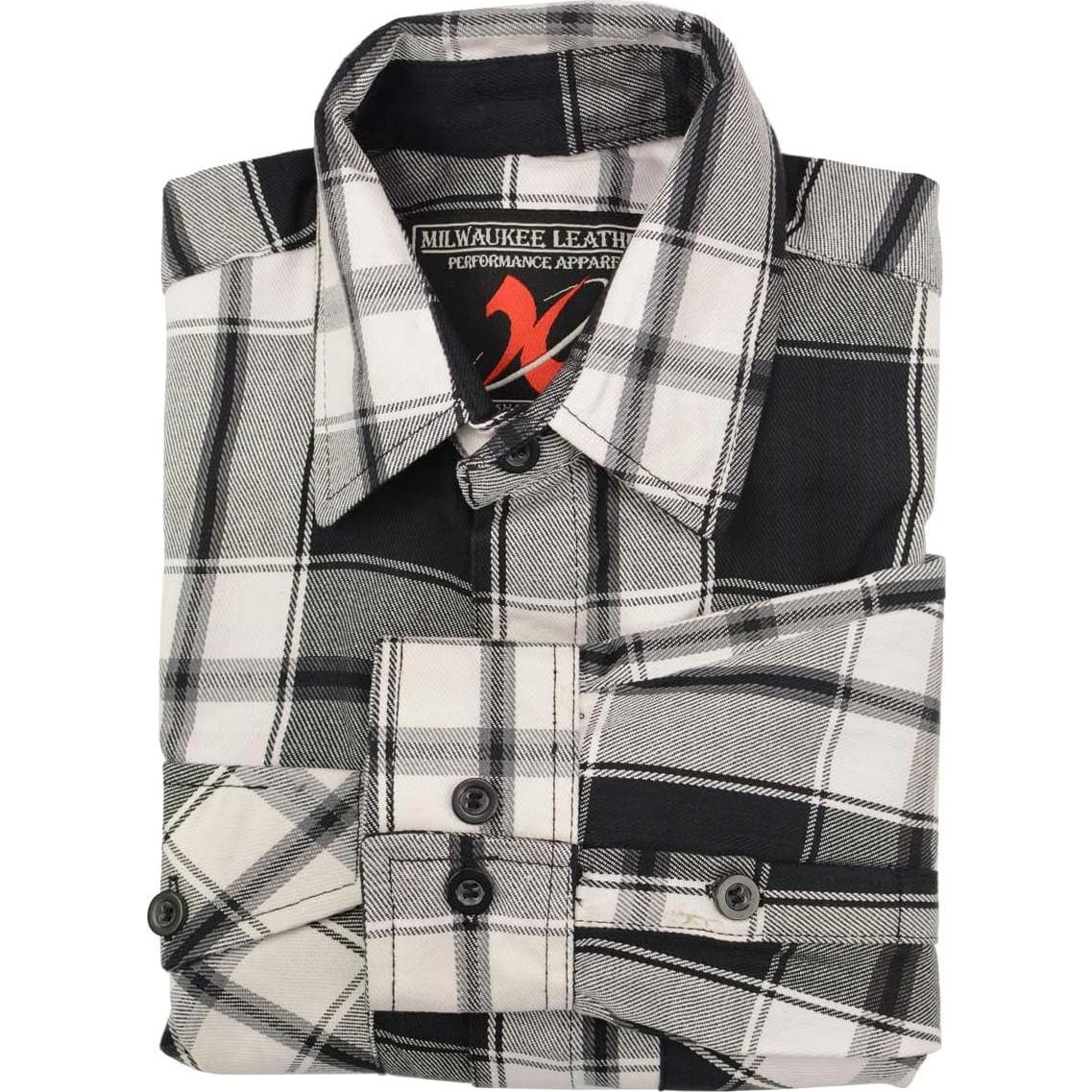 Camisa de Cuadros de Algodón Milwaukee Leather Manga Larga XL