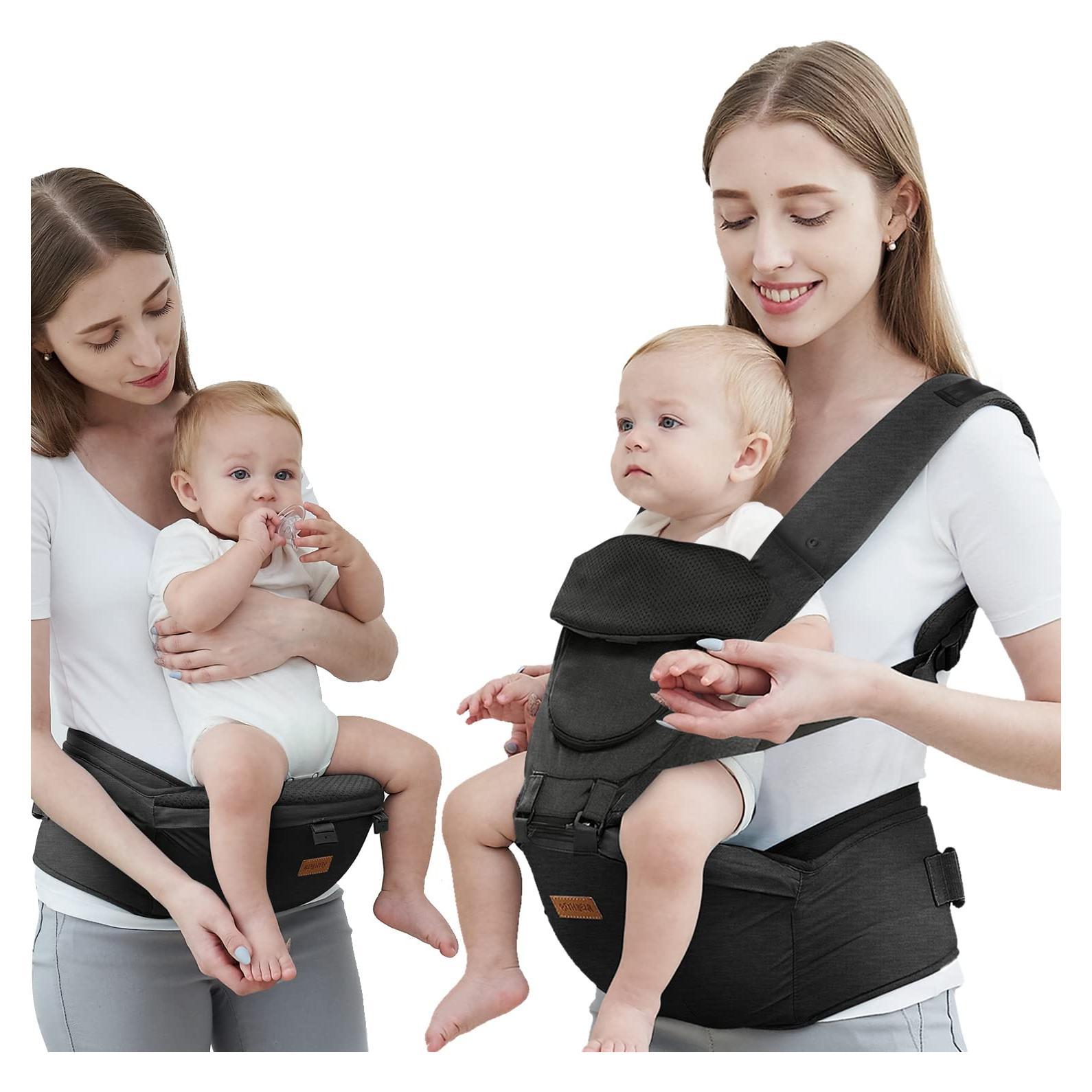 Portabebés ergonómico Acumas negro 6 en 1 ajustable