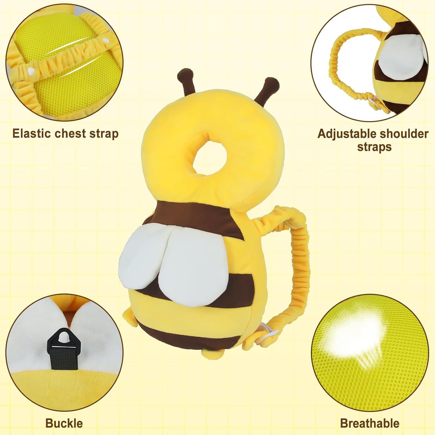 Mochila Protectora de Cabeza Bebé Abeja Amarilla 3 en 1