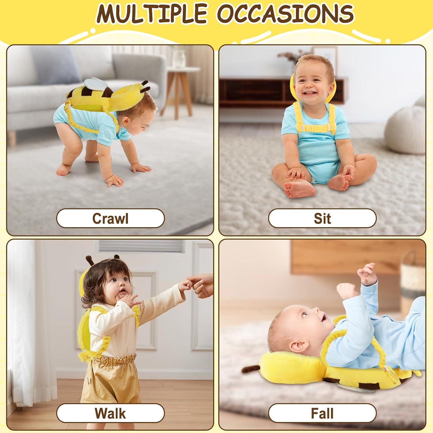 Mochila Protectora de Cabeza Bebé Abeja Amarilla 3 en 1