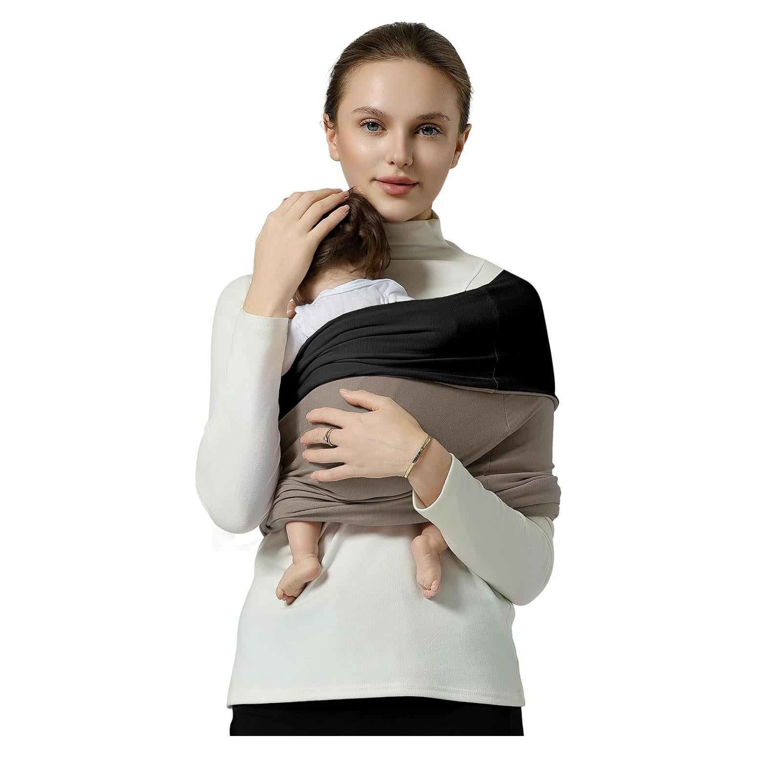 Portabebés Sling Shiaon Algodón Negro y Marrón 3.2-15.9 kg