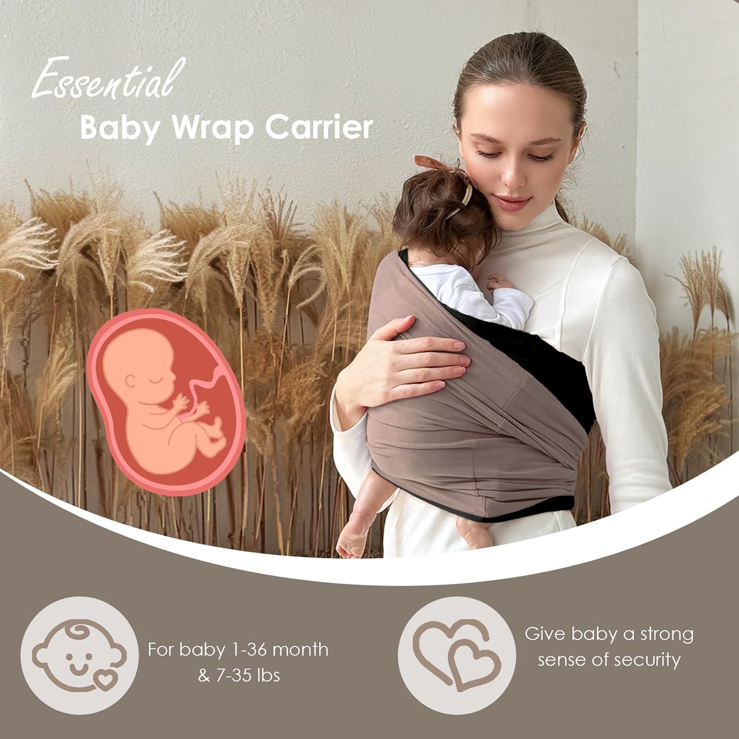 Portabebés Sling Shiaon Algodón Negro y Marrón 3.2-15.9 kg