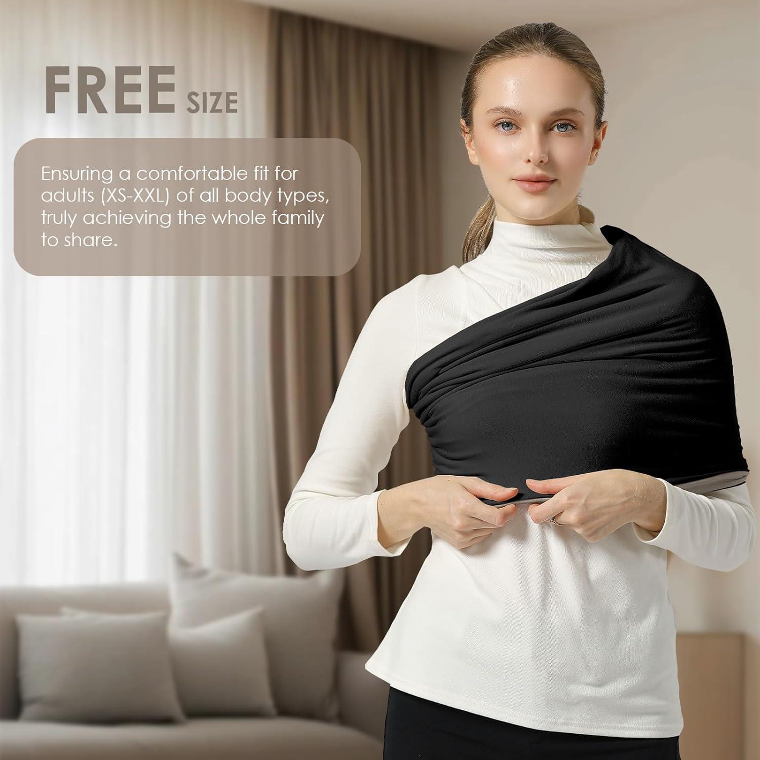 Portabebés Sling Shiaon Algodón Negro y Marrón 3.2-15.9 kg