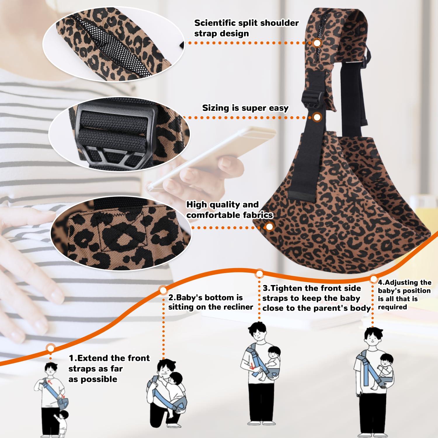 Portabebés Ajustable Ergonomía Leopardo 0-20.4 kg