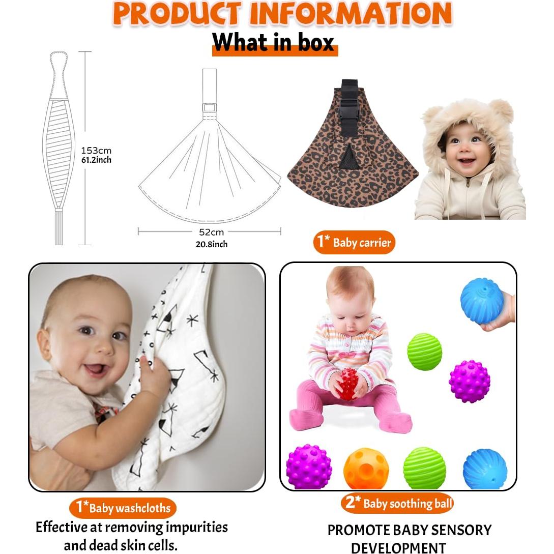 Portabebés Ajustable Ergonomía Leopardo 0-20.4 kg