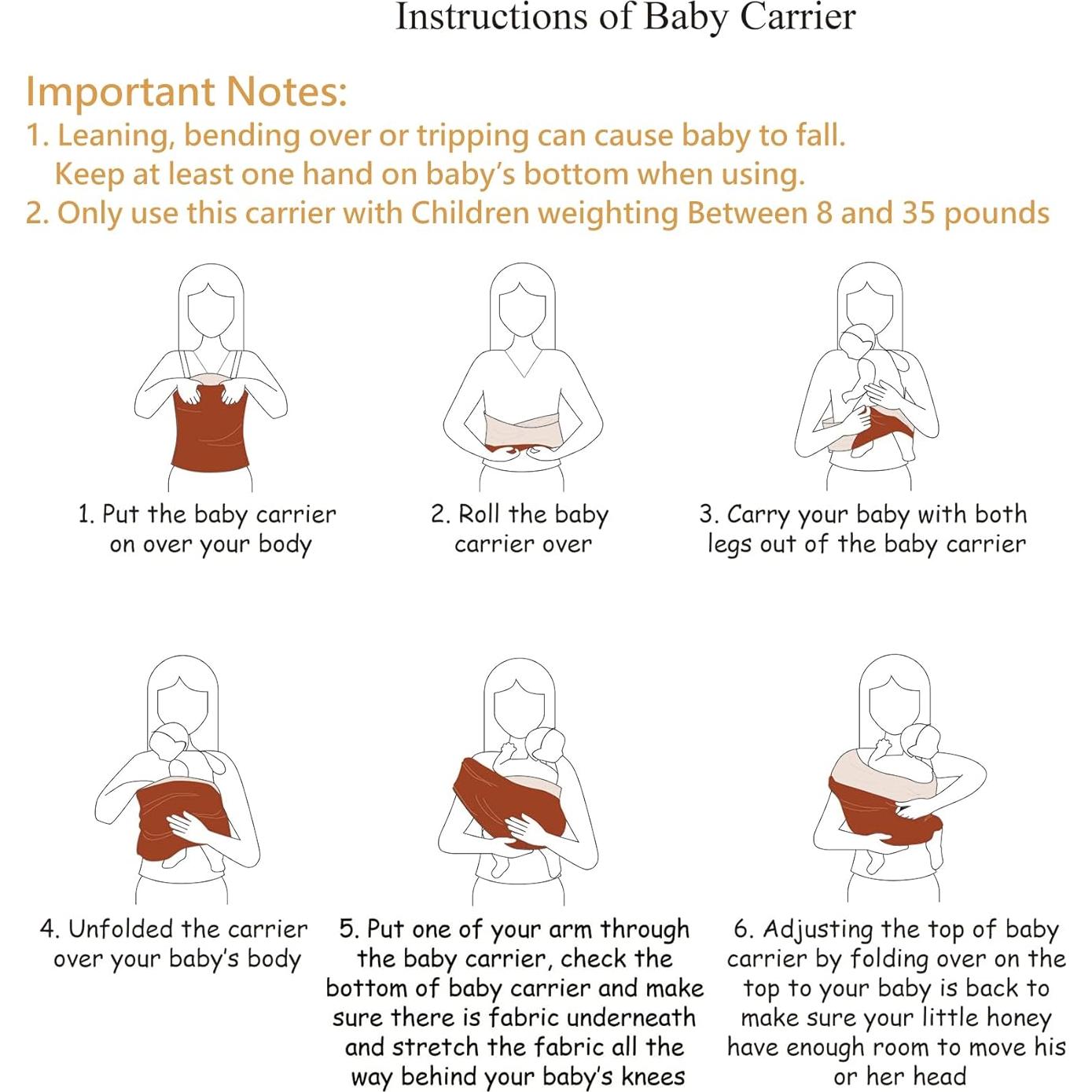 Portabebés Kloovete Envoltura para Recién Nacidos hasta 15.88 kg