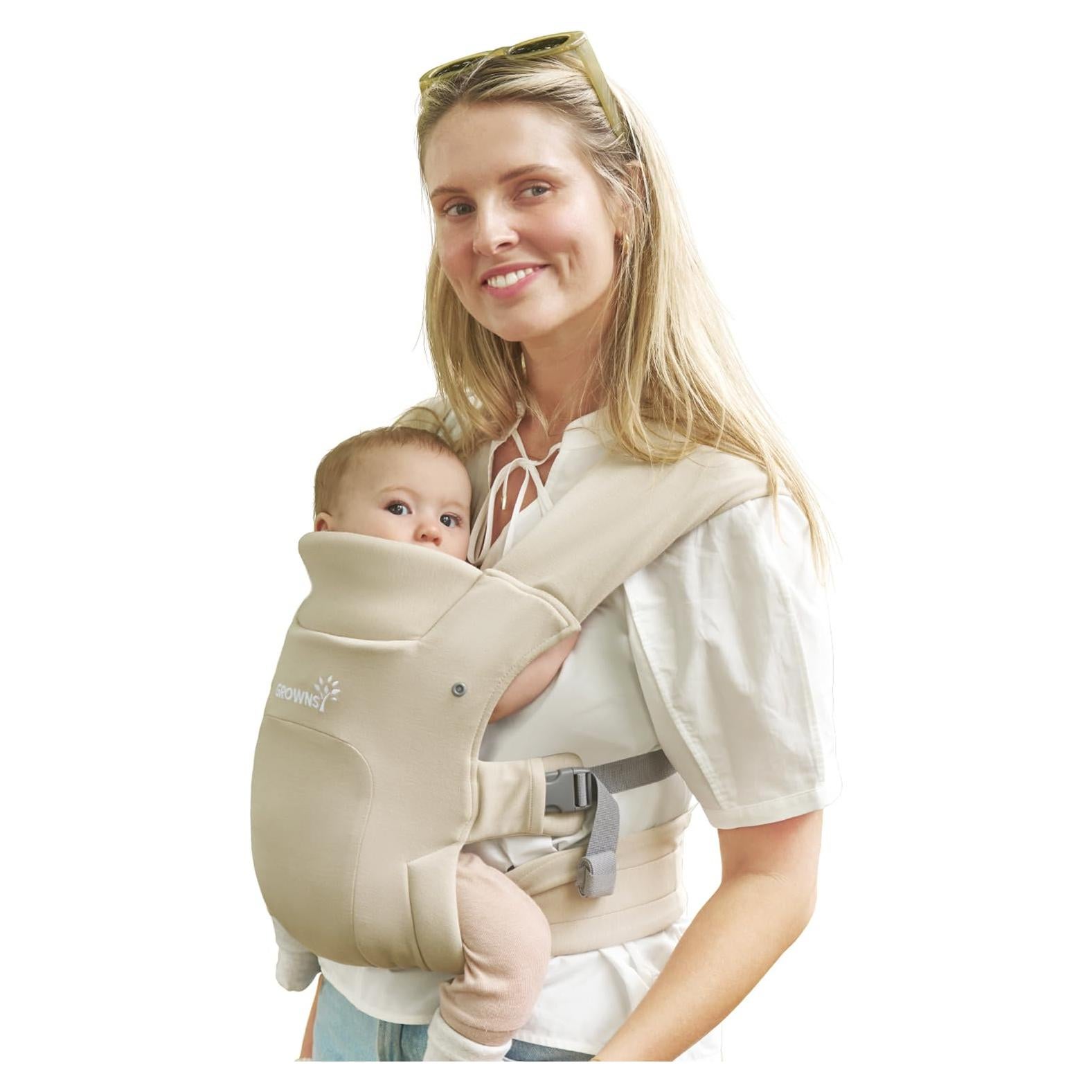 Portabebés GROWNSY Ergonómico Crema para Recién Nacidos