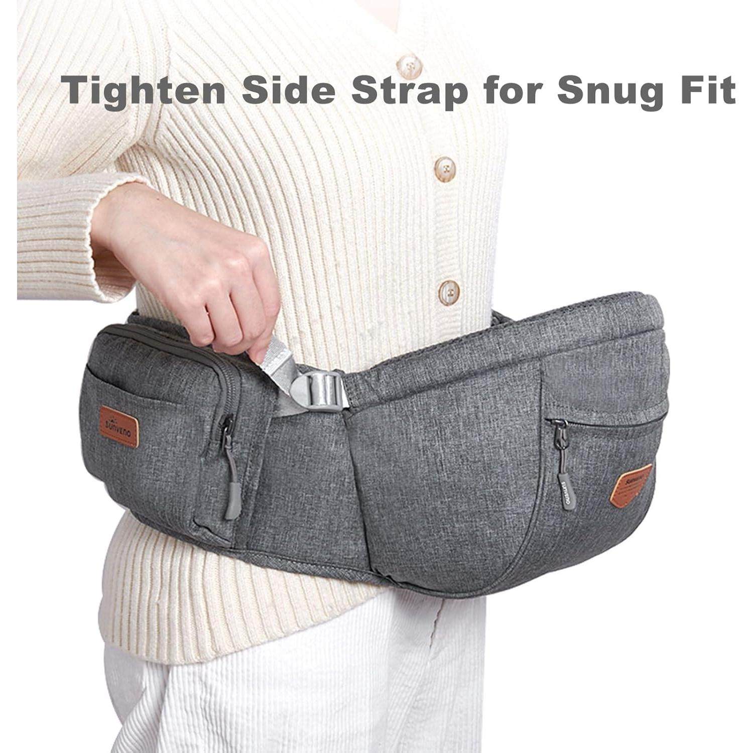 Portabebés Ergonómico Sunveno Gris hasta 20kg con Bolsillos