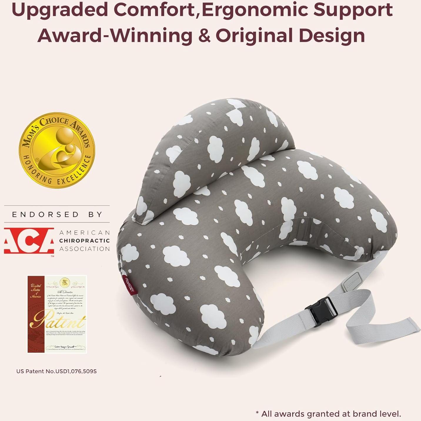 Almohada de Lactancia Momcozy Gris - Soporte Total y Ajustable