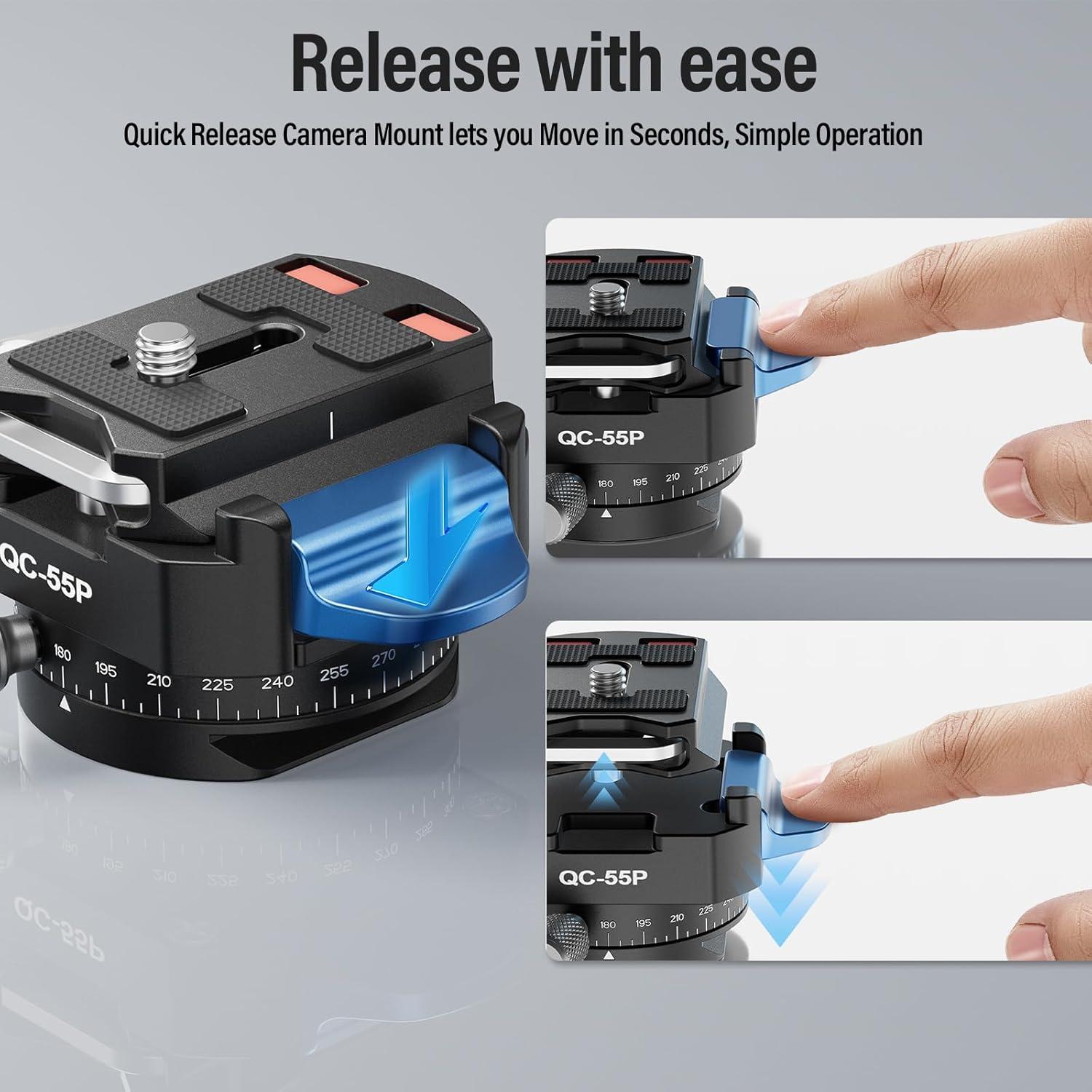 Placa de Liberación Rápida SIRUI QC-55P con Cabezal 360°