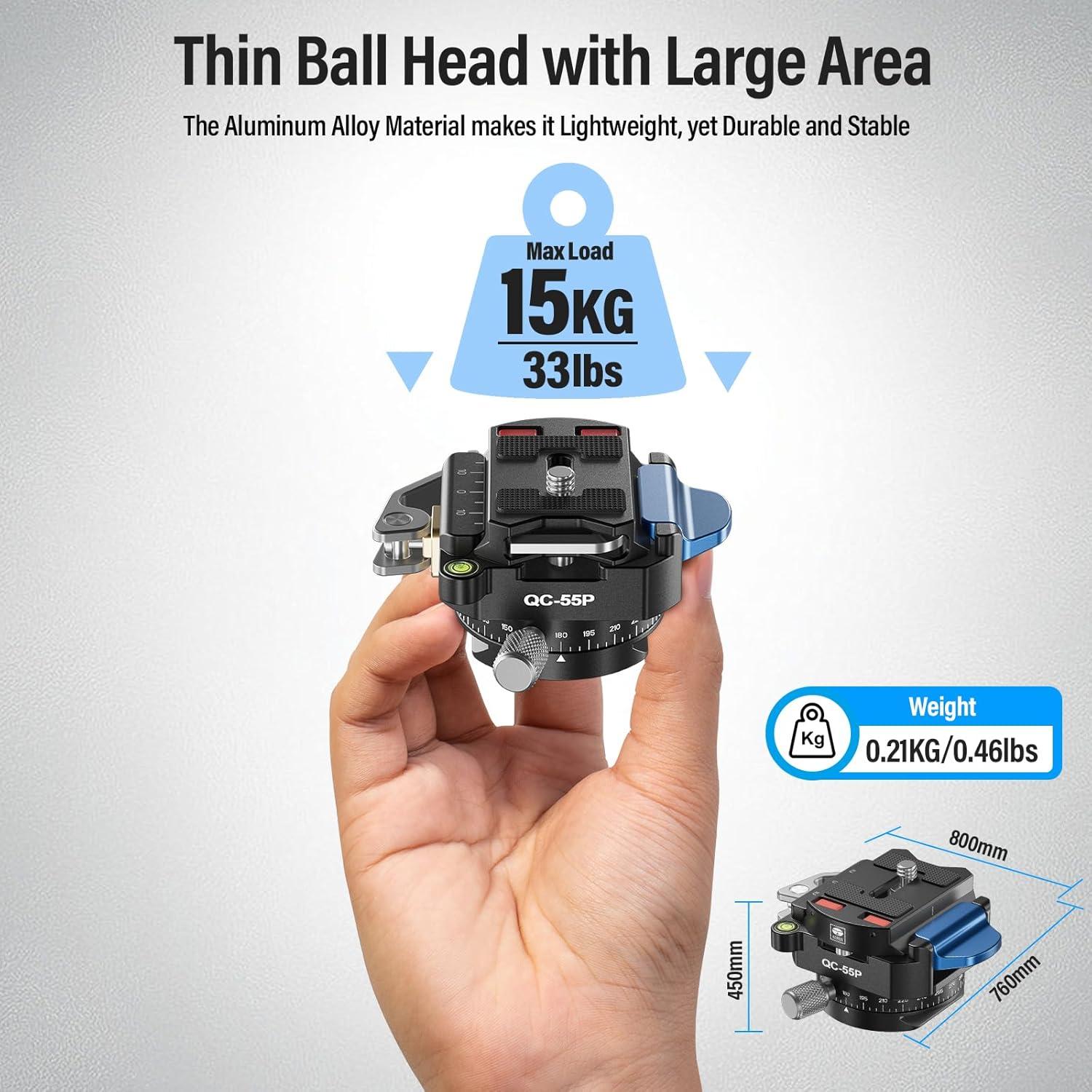 Placa de Liberación Rápida SIRUI QC-55P con Cabezal 360°