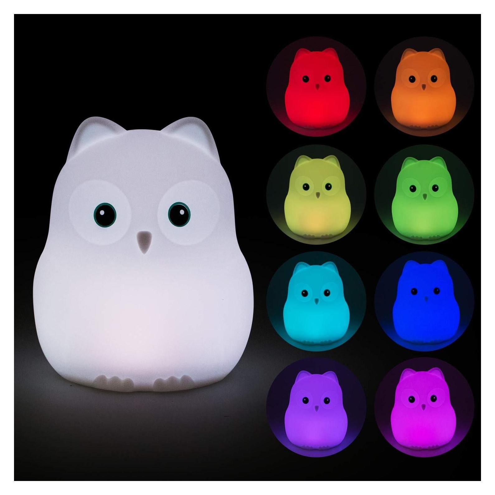 Luz Nocturna para Bebés Tecomax Pájaro, Control Táctil, 9 Colores