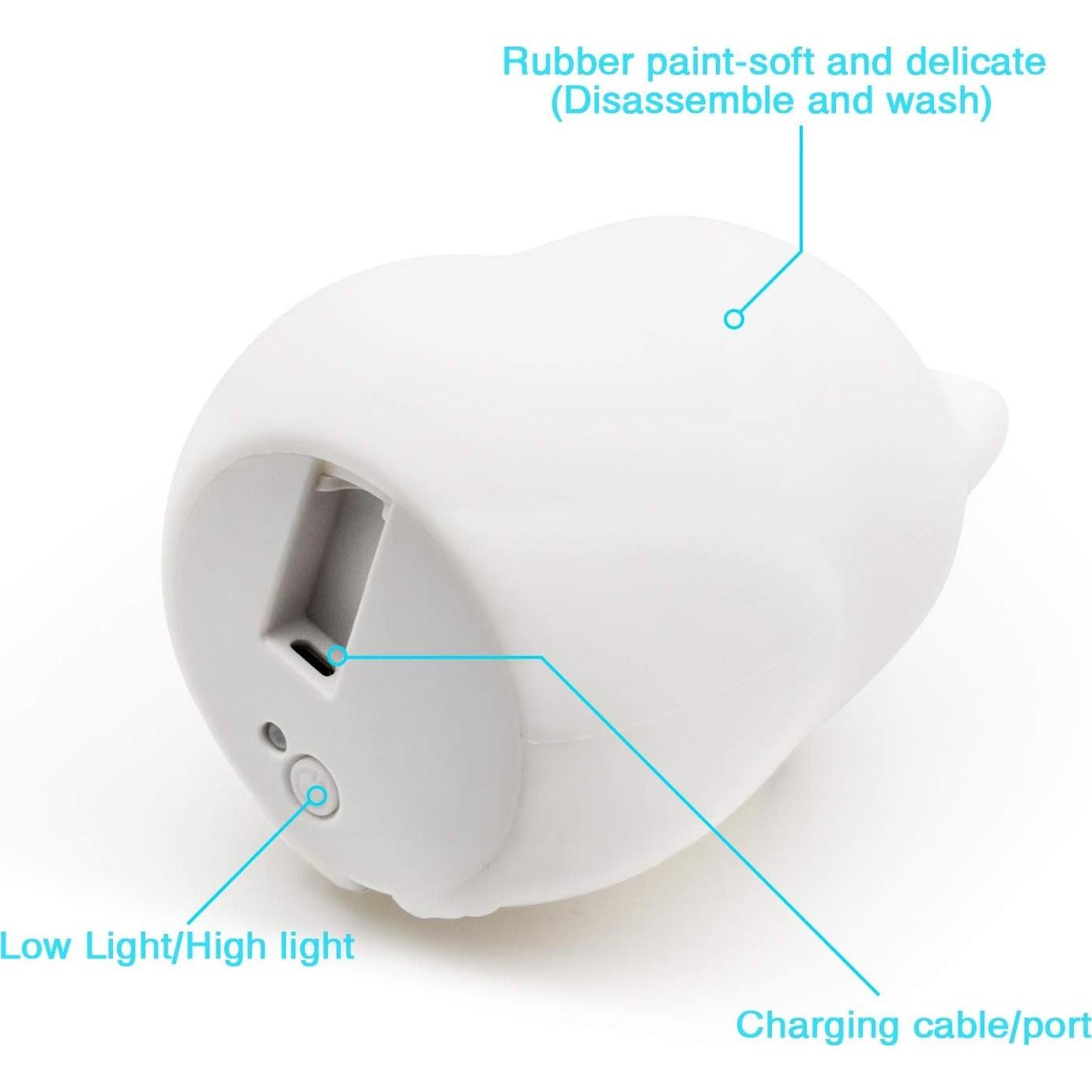 Luz Nocturna para Bebés Tecomax Pájaro, Control Táctil, 9 Colores