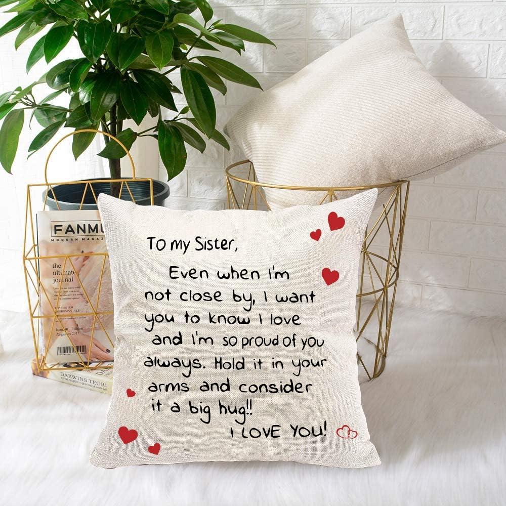 Funda de Almohada Decorativa Anrkets 45x45 cm + Llavero Hermana