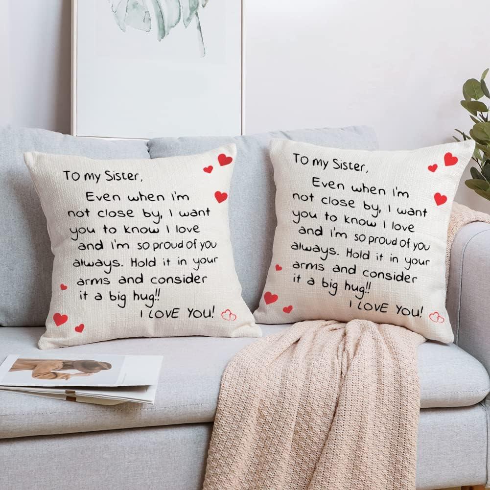 Funda de Almohada Decorativa Anrkets 45x45 cm + Llavero Hermana