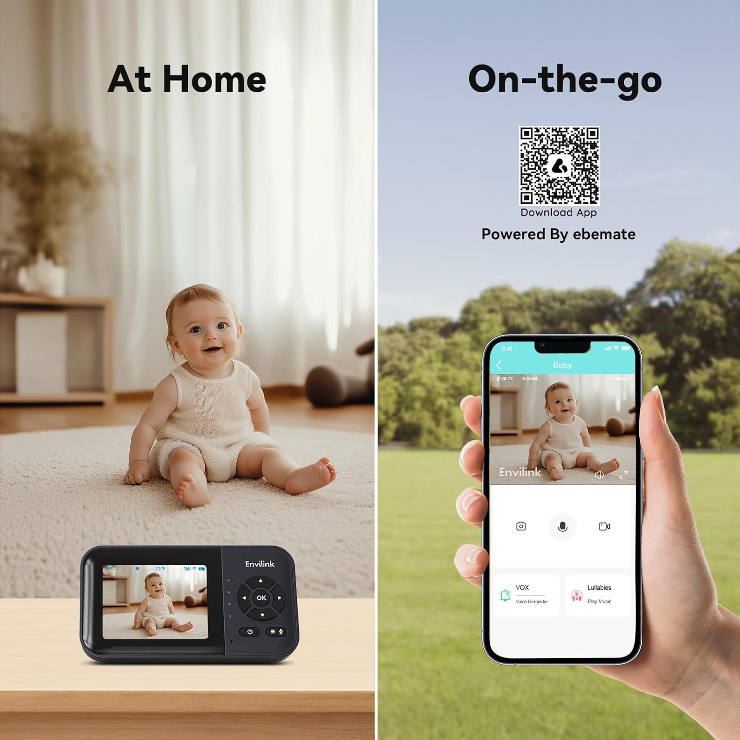 Monitor de Bebé Envilink con Video y Visión Nocturna 7.1 cm