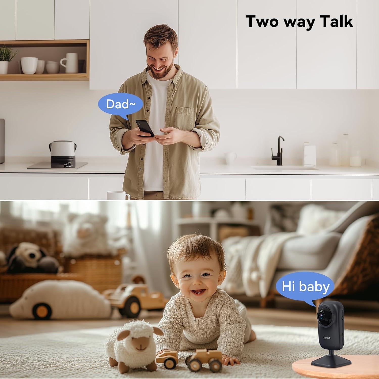 Monitor de Bebé Envilink con Video y Visión Nocturna 7.1 cm