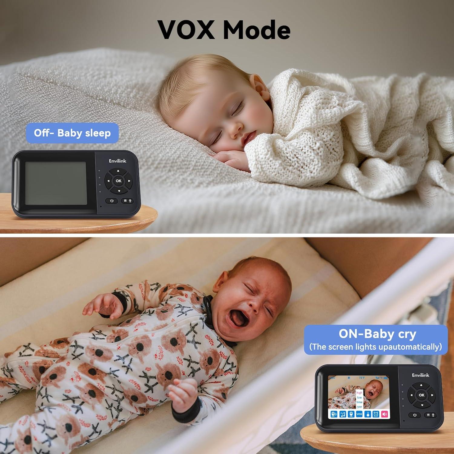 Monitor de Bebé Envilink con Video y Visión Nocturna 7.1 cm