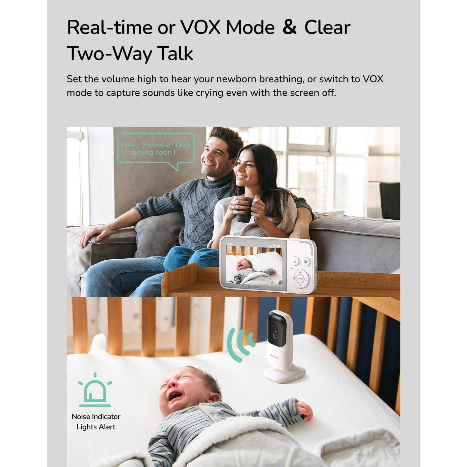 Monitor de Bebé Dr.Care NeoView 3.5" HD con Audio y Grabación