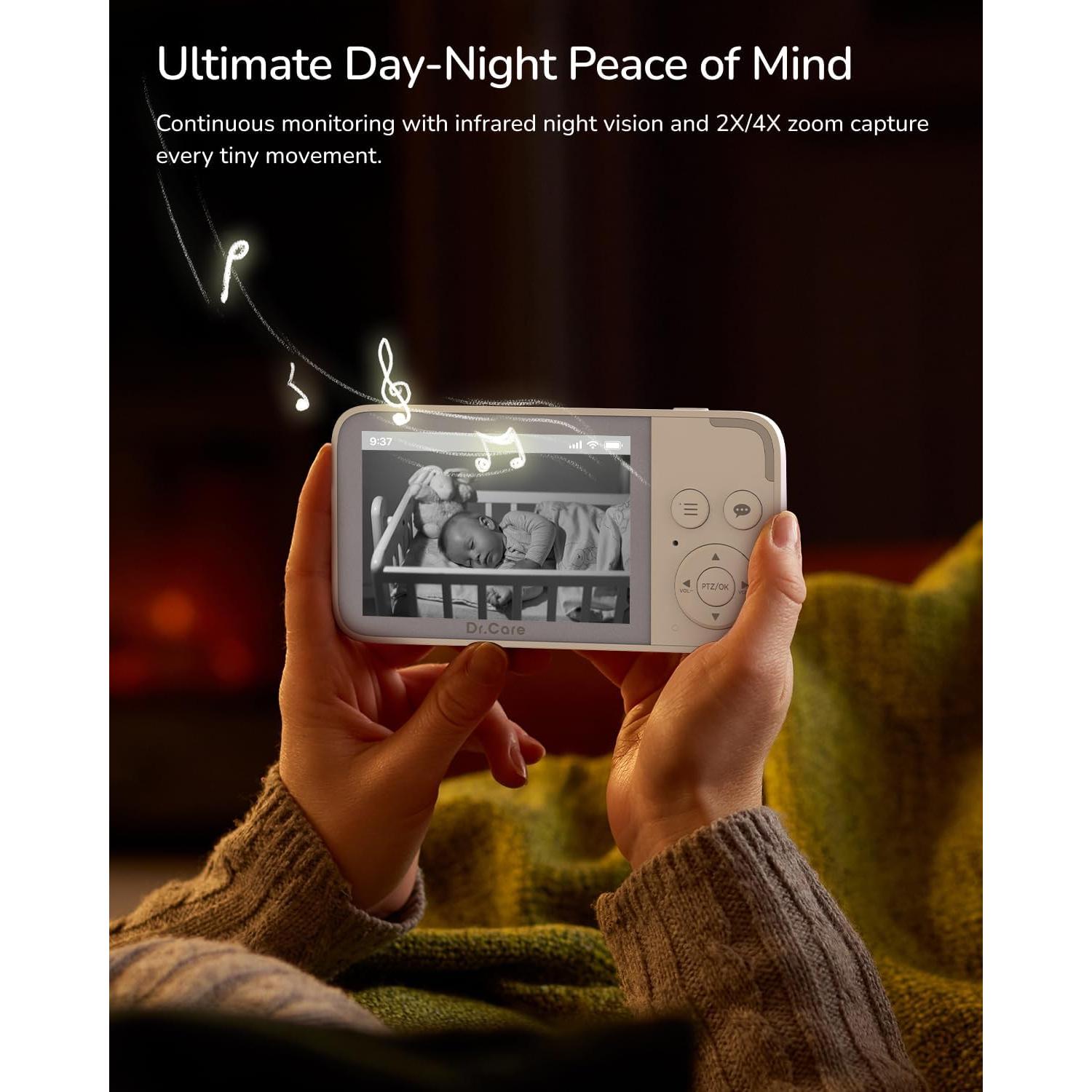 Monitor de Bebé Dr.Care NeoView 3.5" HD con Audio y Grabación