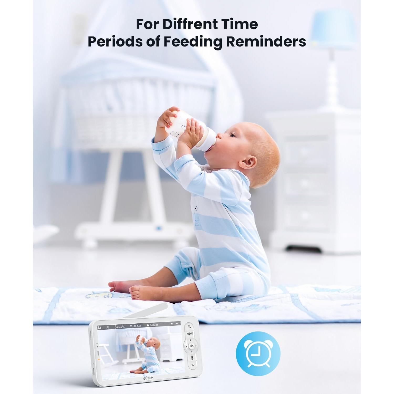 Monitor de Bebé ieGeek 2 Cámaras 2K HD Pantalla 5"