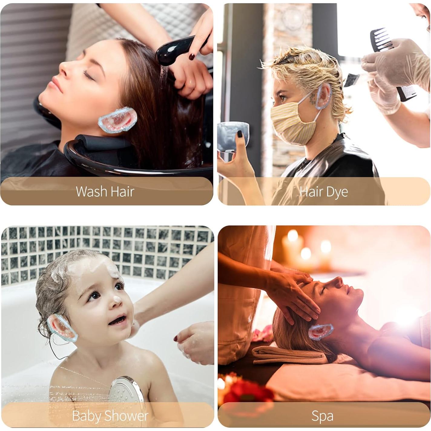 Paquete de 200 cubiertas de ducha WOSHOP protectores de oídos