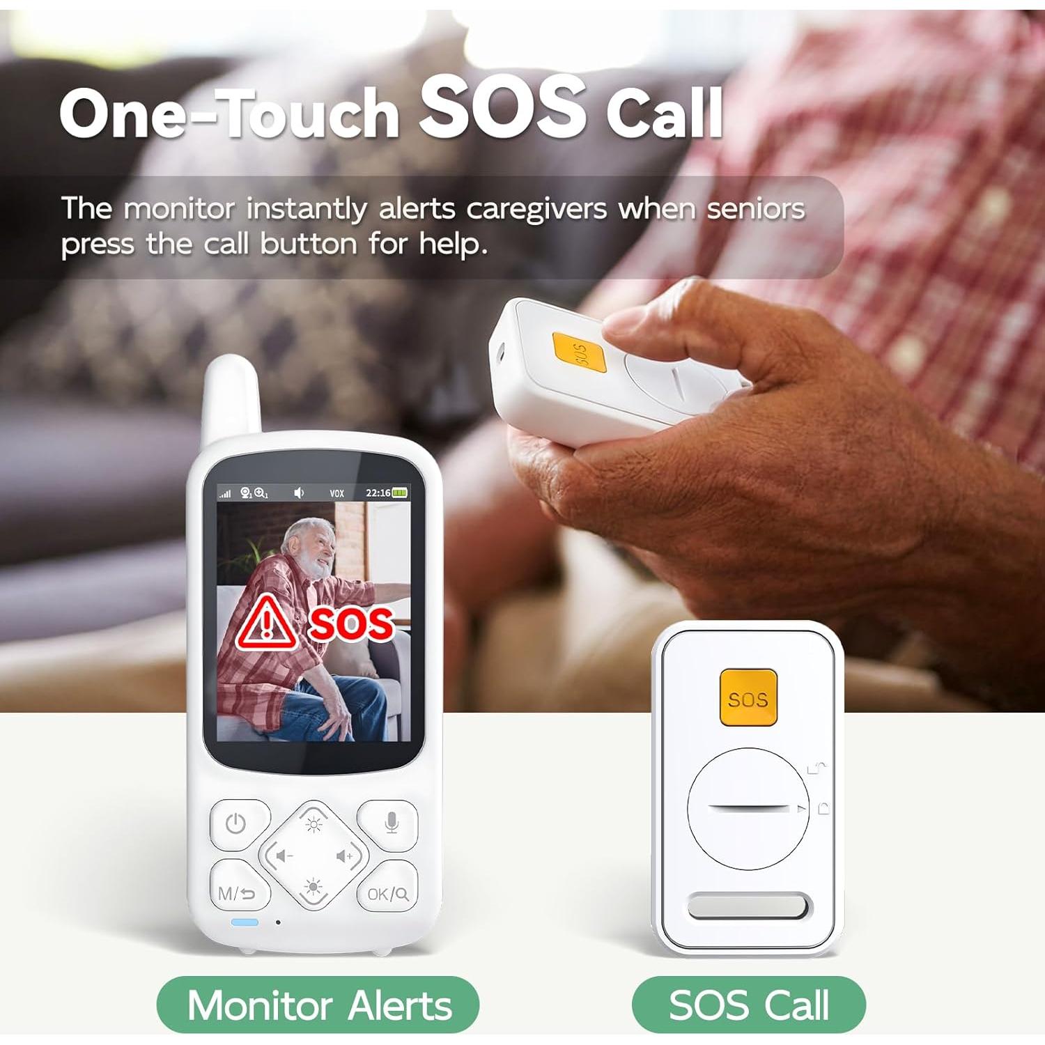 Monitor para Ancianos Zaguoroo ABM800 con Cámara y Audio