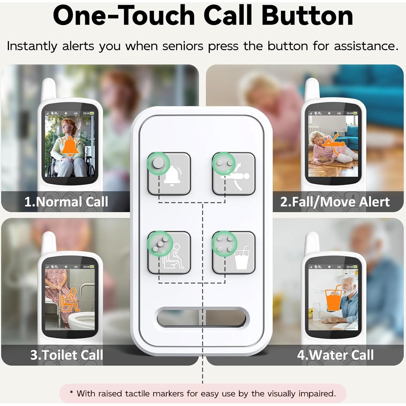 Monitor para Ancianos Zaguoroo ABM800 con Cámara y Audio