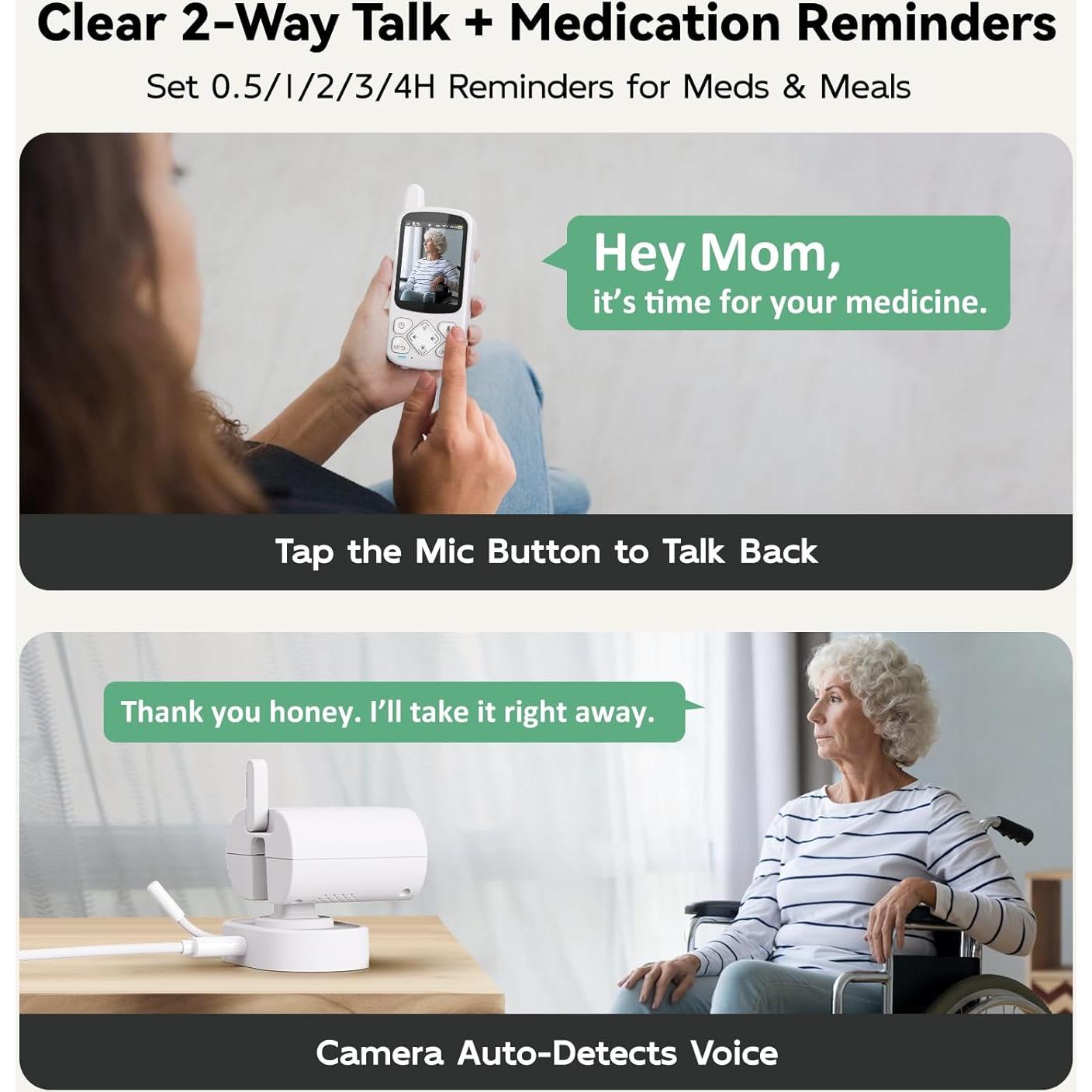 Monitor para Ancianos Zaguoroo ABM800 con Cámara y Audio