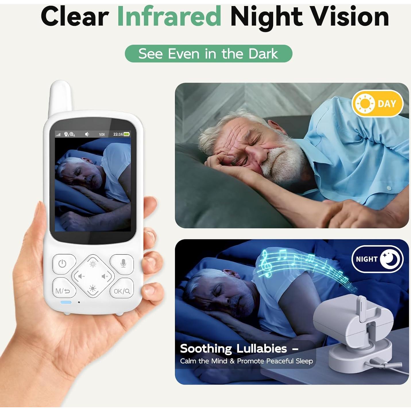 Monitor para Ancianos Zaguoroo ABM800 con Cámara y Audio