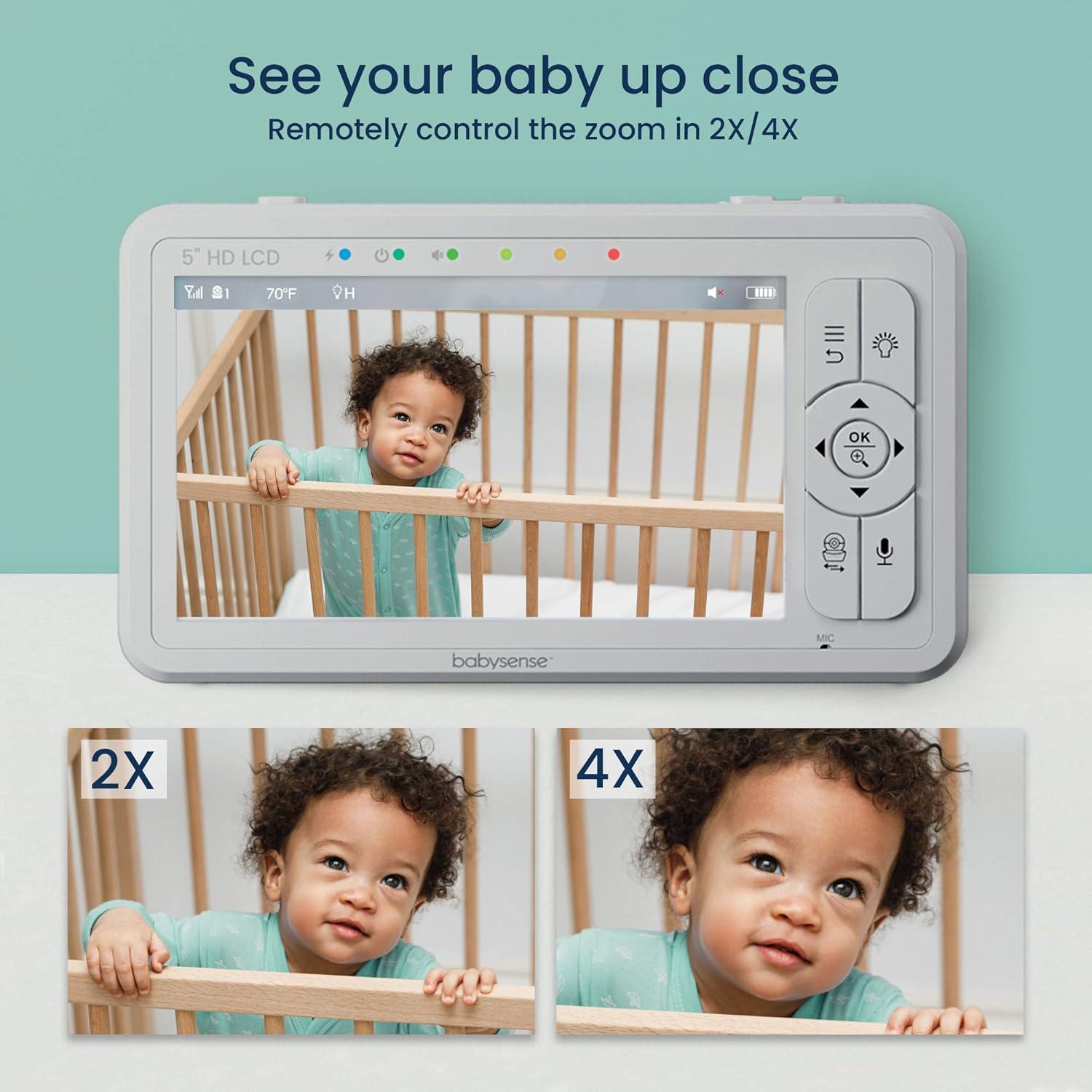 Monitor de Video para Bebés Babysense HDS2 con 2 Cámaras HD y Sonido