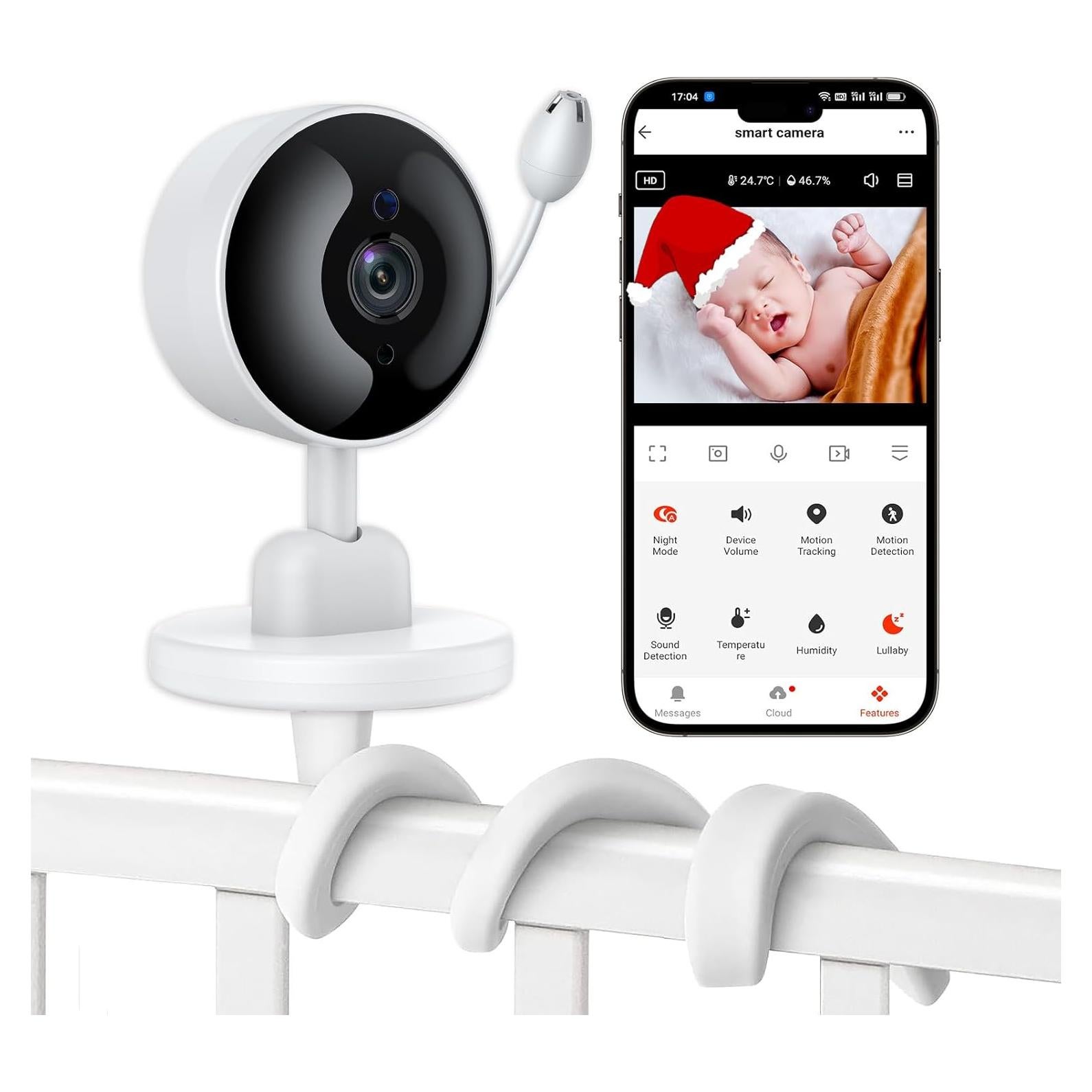 Monitor de Bebé CQH 2K con Cámara WiFi y Audio Bidireccional