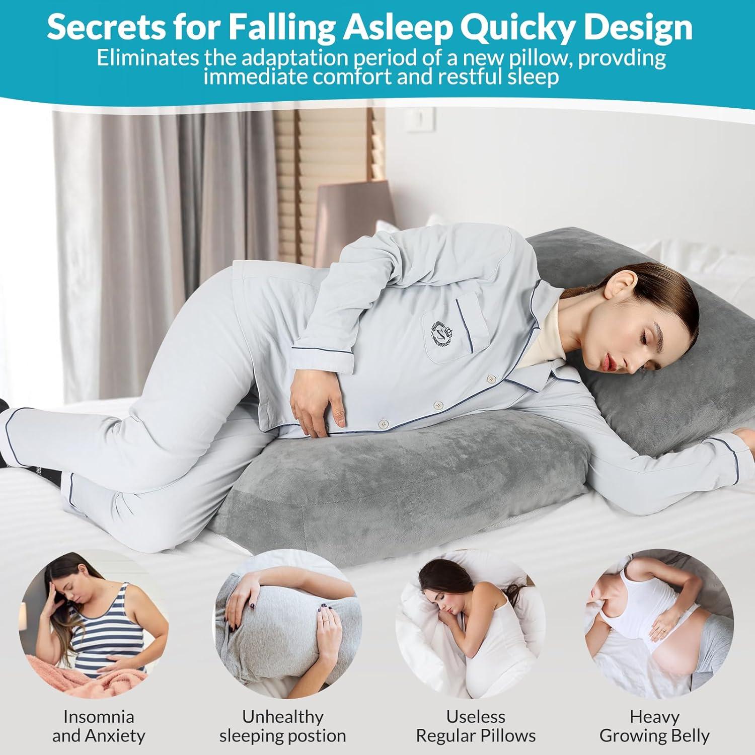 Cojín de Embarazo Morelexa 115 cm con Funda Desmontable Gris