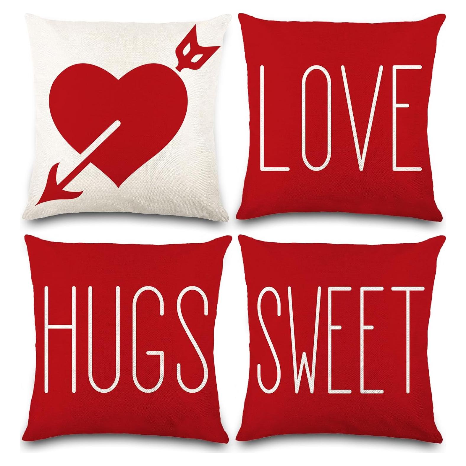 Fundas de Almohada Rojas Vellibring 45x45 cm San Valentín