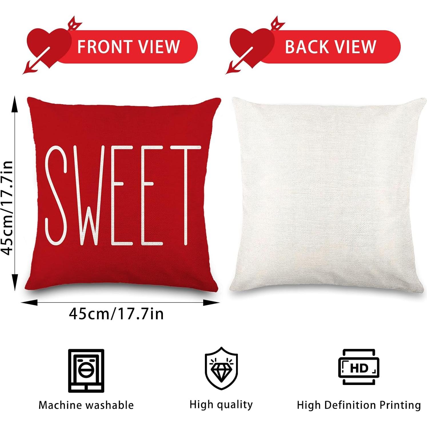 Fundas de Almohada Rojas Vellibring 45x45 cm San Valentín