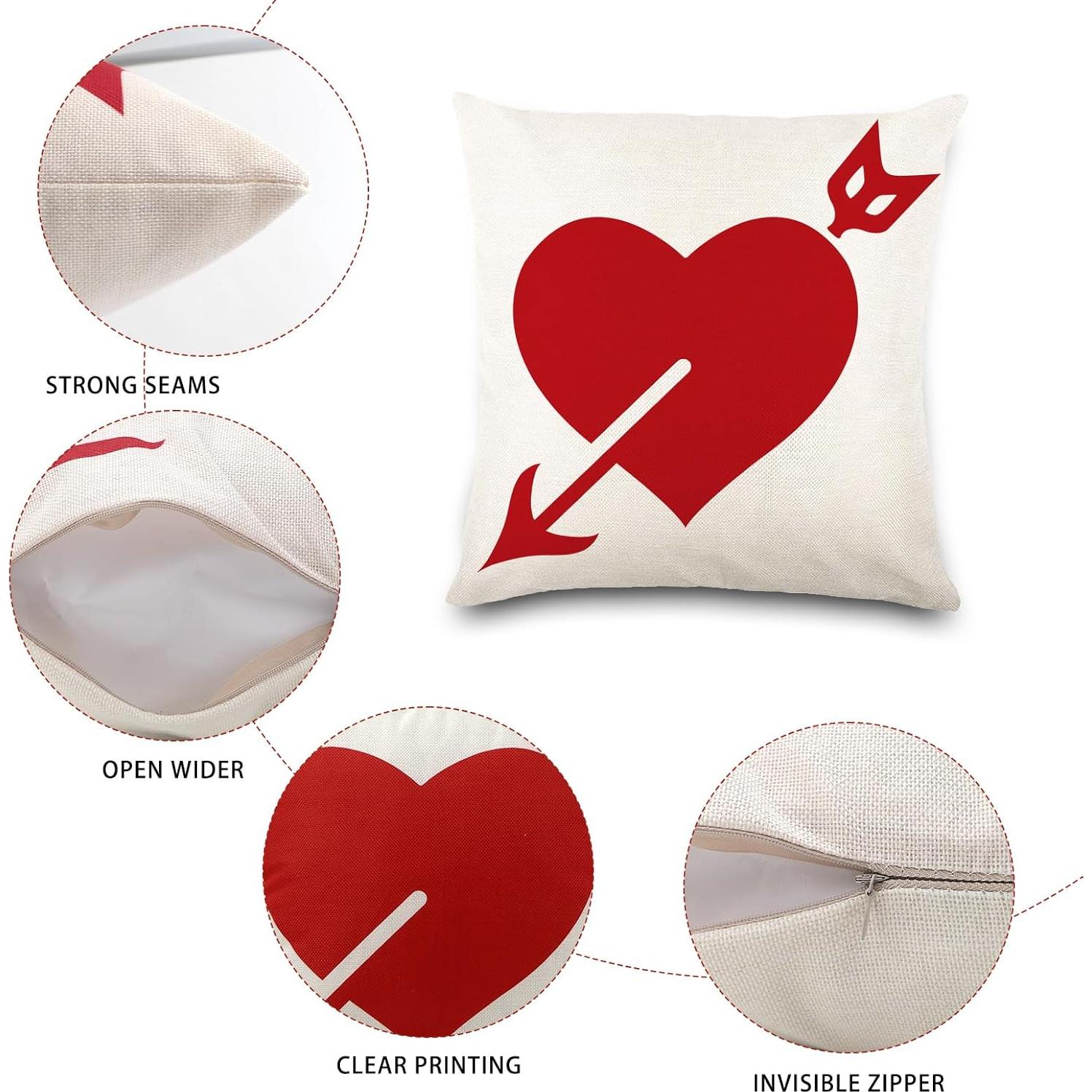 Fundas de Almohada Rojas Vellibring 45x45 cm San Valentín