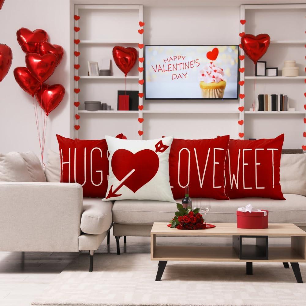 Fundas de Almohada Rojas Vellibring 45x45 cm San Valentín