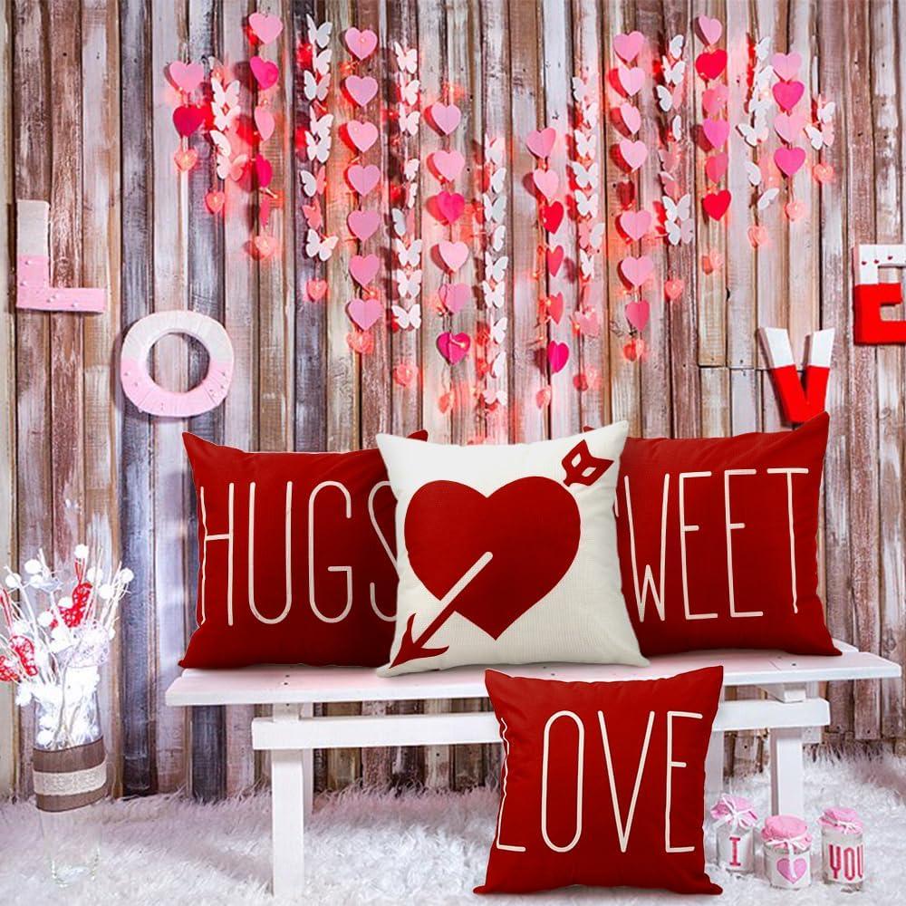 Fundas de Almohada Rojas Vellibring 45x45 cm San Valentín