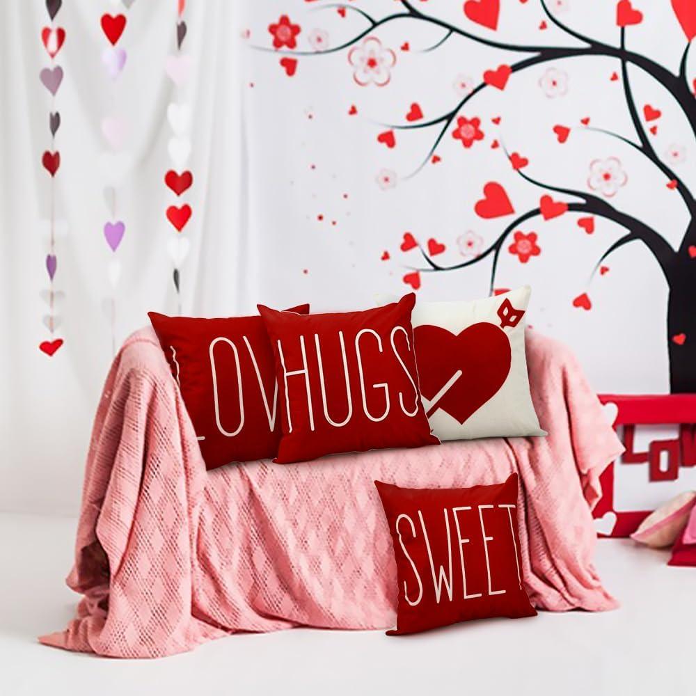 Fundas de Almohada Rojas Vellibring 45x45 cm San Valentín
