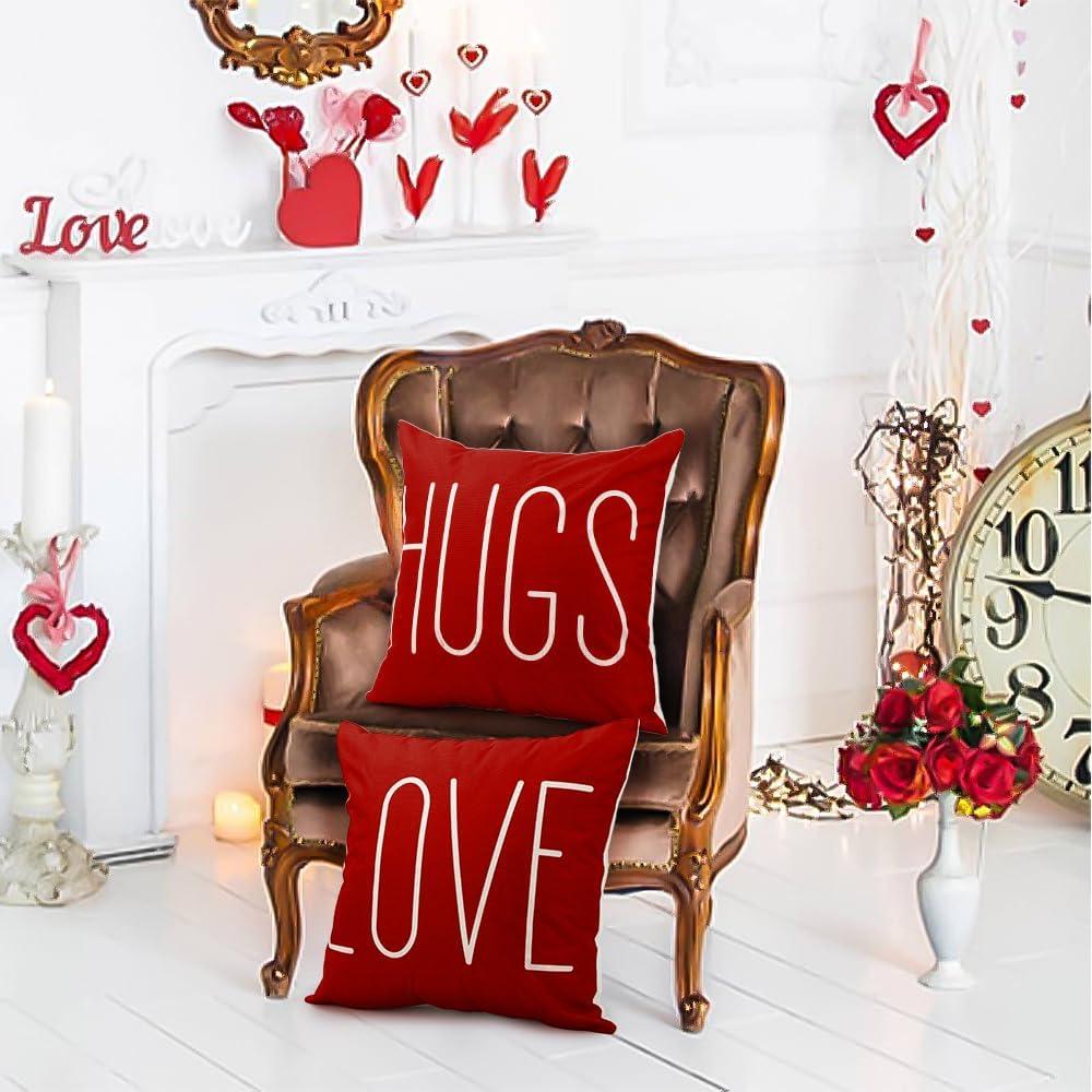 Fundas de Almohada Rojas Vellibring 45x45 cm San Valentín