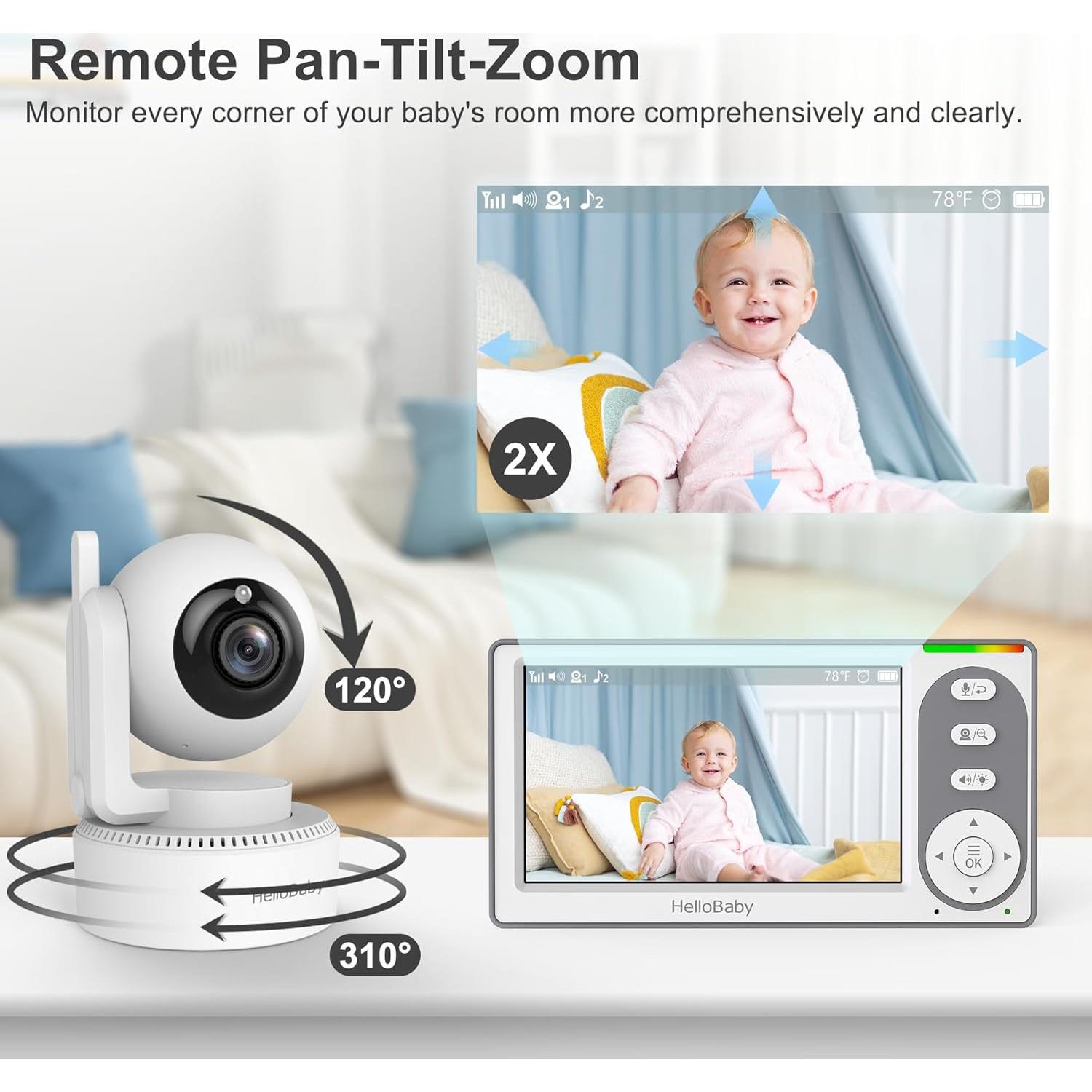 Monitor de Bebé HelloBaby HB6148 4.3'' Video Sin WiFi
