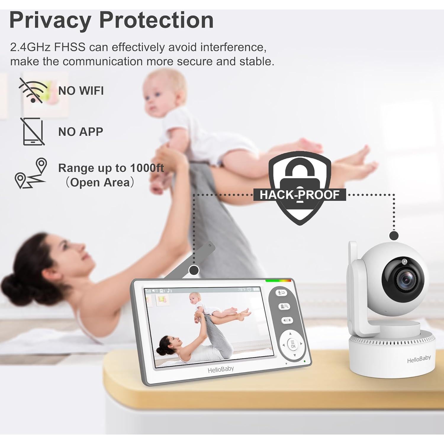 Monitor de Bebé HelloBaby HB6148 4.3'' Video Sin WiFi