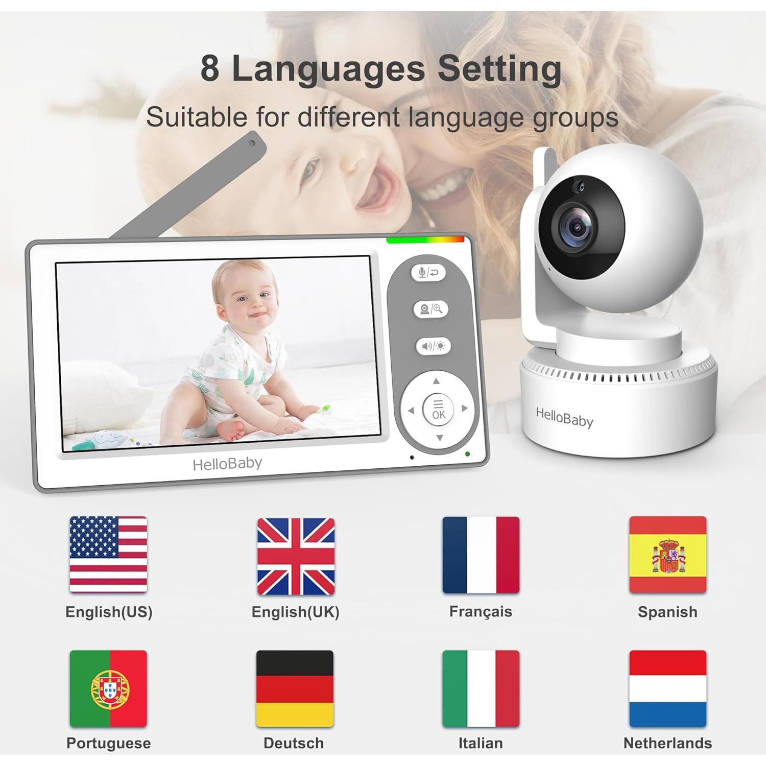 Monitor de Bebé HelloBaby HB6148 4.3'' Video Sin WiFi