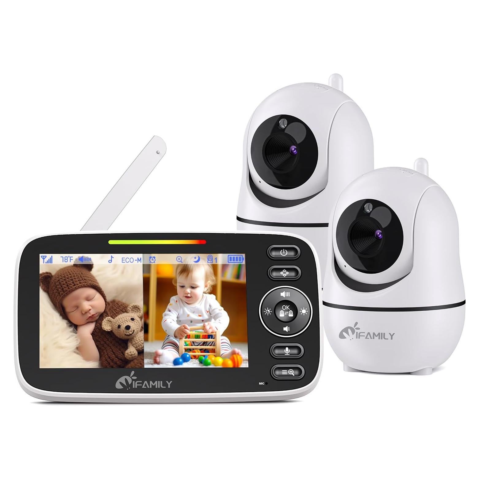 Monitor de Bebé iFamily SM43EV2 con 2 Cámaras y Pantalla 4.3"