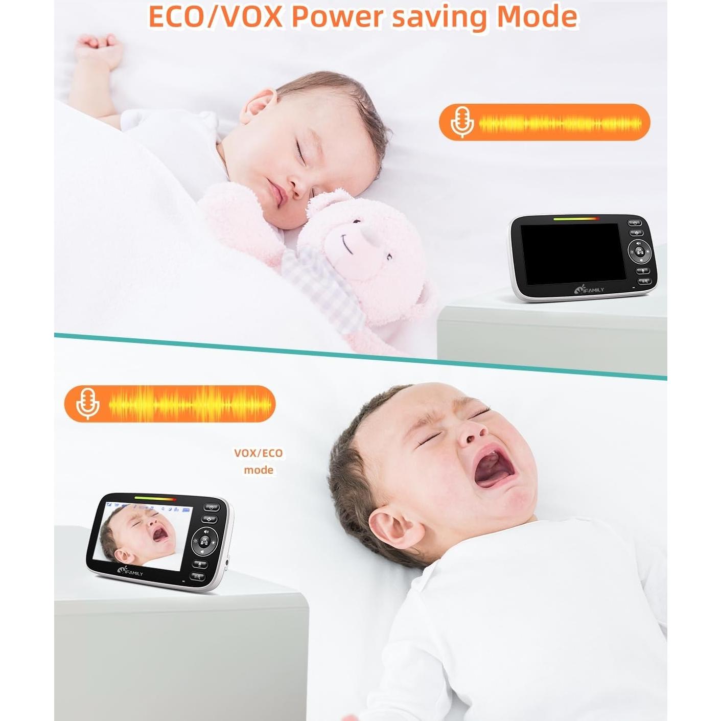 Monitor de Bebé iFamily SM43EV2 con 2 Cámaras y Pantalla 4.3"