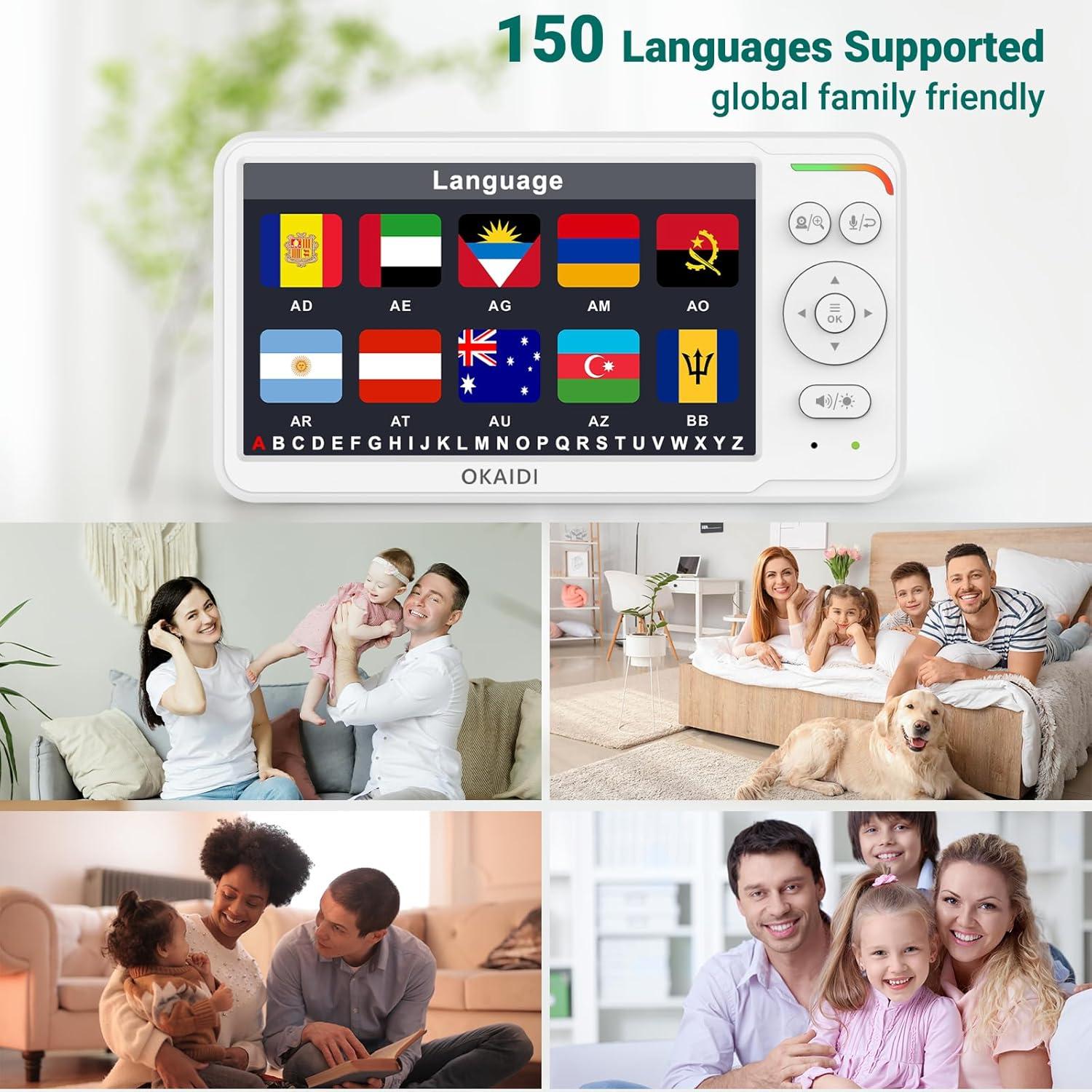 Monitor de Bebé OKAIDI con Cámara 6" IPS, 30H Batería, Sin WiFi